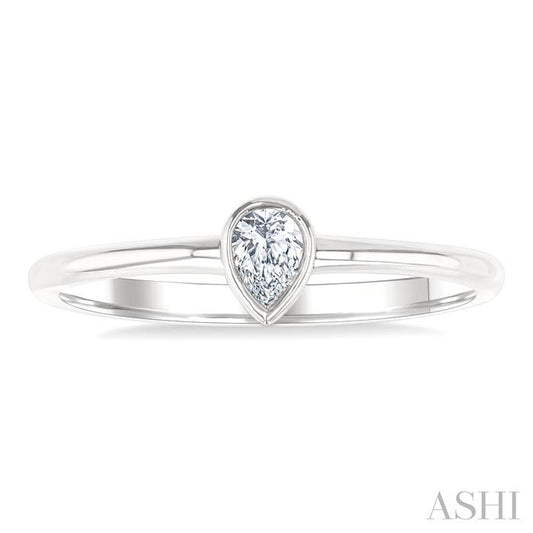 ASHI Pear Shape Bezel Set Petite Diamond Fashion Ring 389K8PPTGWG-PR