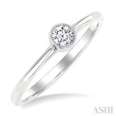 ASHI Round Shape Bezel Set Petite Diamond Fashion Ring 389K8PPTGWG-RD