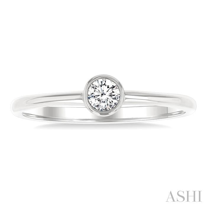 ASHI Round Shape Bezel Set Petite Diamond Fashion Ring 389K8PPTGWG-RD