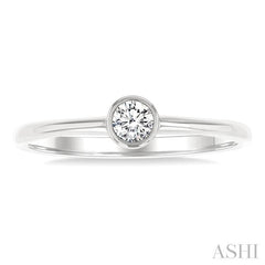 ASHI Round Shape Bezel Set Petite Diamond Fashion Ring 389K8PPTGWG-RD