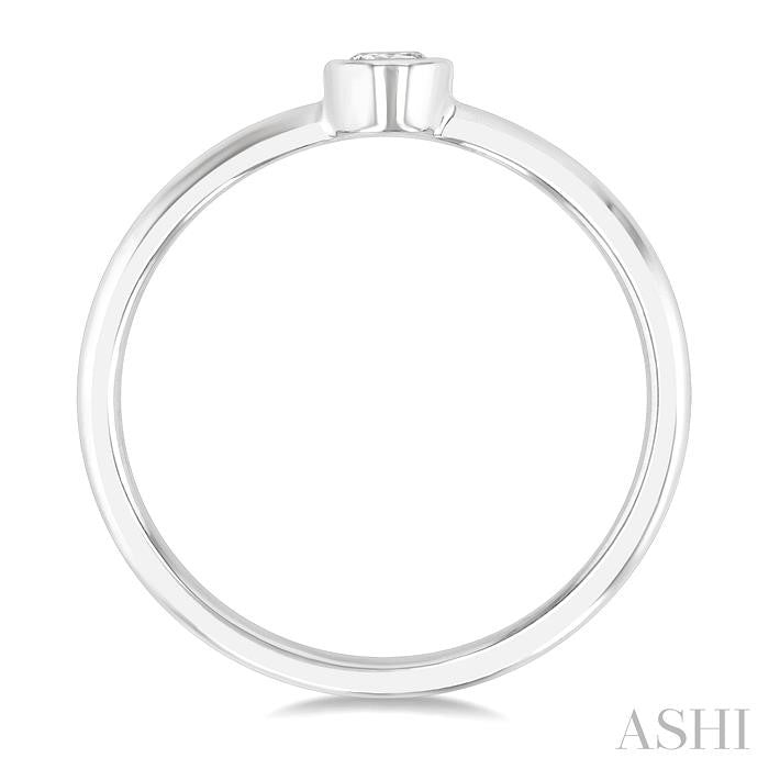 ASHI Round Shape Bezel Set Petite Diamond Fashion Ring 389K8PPTGWG-RD