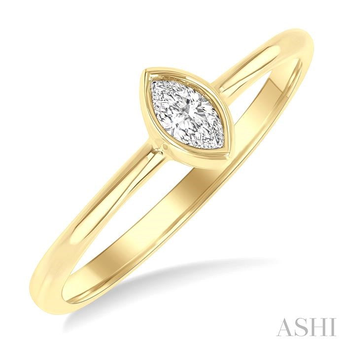 ASHI Marquise Shape Bezel Set Petite Diamond Fashion Ring 389K8PPTGYG-MQ