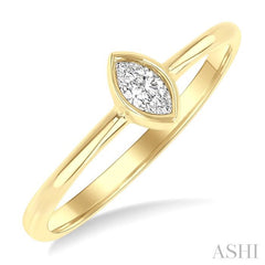 ASHI Marquise Shape Bezel Set Petite Diamond Fashion Ring 389K8PPTGYG-MQ