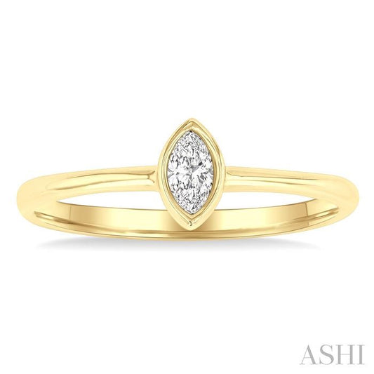 ASHI Marquise Shape Bezel Set Petite Diamond Fashion Ring 389K8PPTGYG-MQ