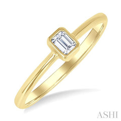 ASHI Emerald Shape Bezel Set Petite Diamond Fashion Ring 389K8PPTGYG-OC