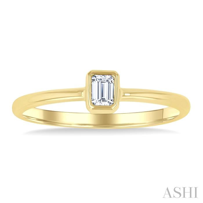 ASHI Emerald Shape Bezel Set Petite Diamond Fashion Ring 389K8PPTGYG-OC