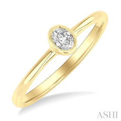 ASHI Oval Shape Bezel Set Petite Diamond Fashion Ring 389K8PPTGYG-OV