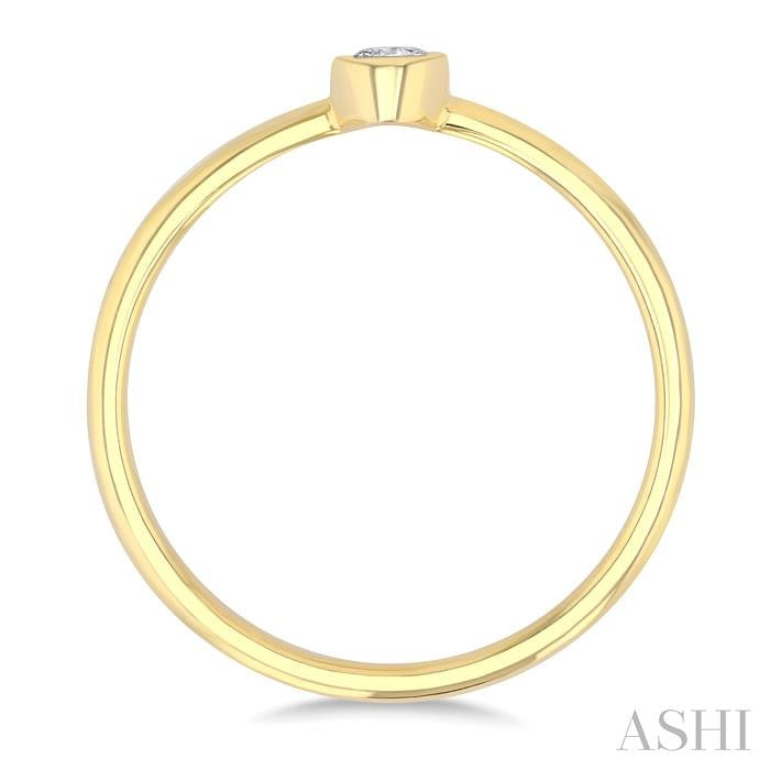 ASHI Oval Shape Bezel Set Petite Diamond Fashion Ring 389K8PPTGYG-OV