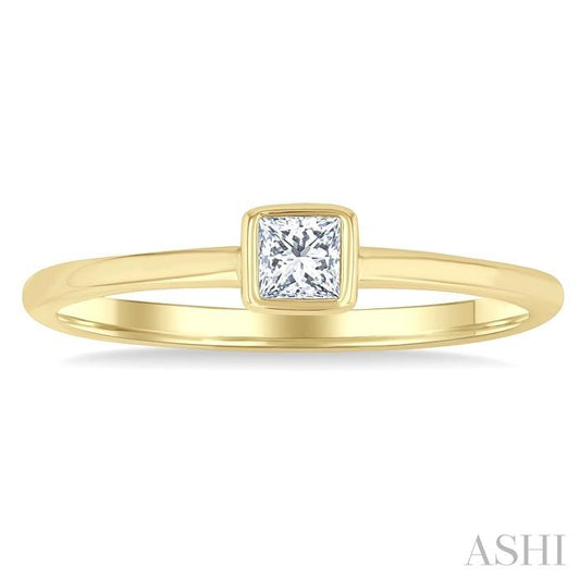 ASHI Princess Shape Bezel Set Petite Diamond Fashion Ring 389K8PPTGYG-PRN