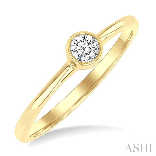 ASHI Round Shape Bezel Set Petite Diamond Fashion Ring 389K8PPTGYG-RD