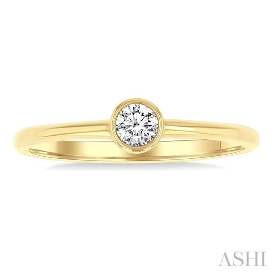 ASHI Round Shape Bezel Set Petite Diamond Fashion Ring 389K8PPTGYG-RD