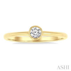 ASHI Round Shape Bezel Set Petite Diamond Fashion Ring 389K8PPTGYG-RD