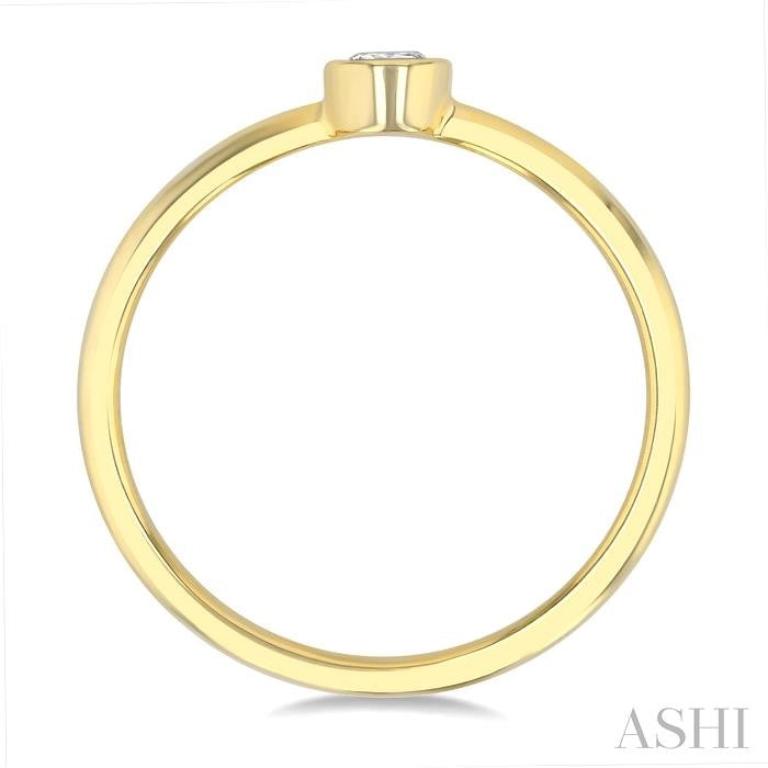 ASHI Round Shape Bezel Set Petite Diamond Fashion Ring 389K8PPTGYG-RD
