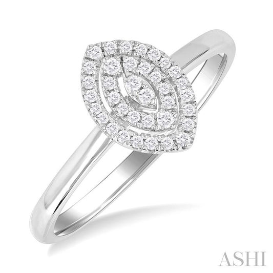 ASHI Marquise Shape Petite Halo Diamond Fashion Ring 389L8PPTSWG-MQ