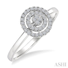 ASHI Round Shape Petite Halo Diamond Fashion Ring 389L8PPTSWG-RD