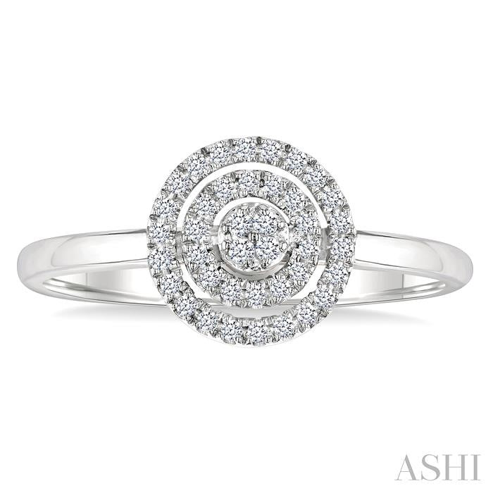 ASHI Round Shape Petite Halo Diamond Fashion Ring 389L8PPTSWG-RD