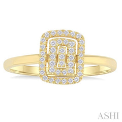 ASHI Emerald Shape Petite Halo Diamond Fashion Ring 389L8PPTSYG-OC