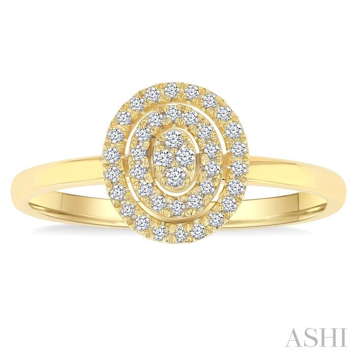ASHI Oval Shape Petite Halo Diamond Fashion Ring 389L8PPTSYG-OV
