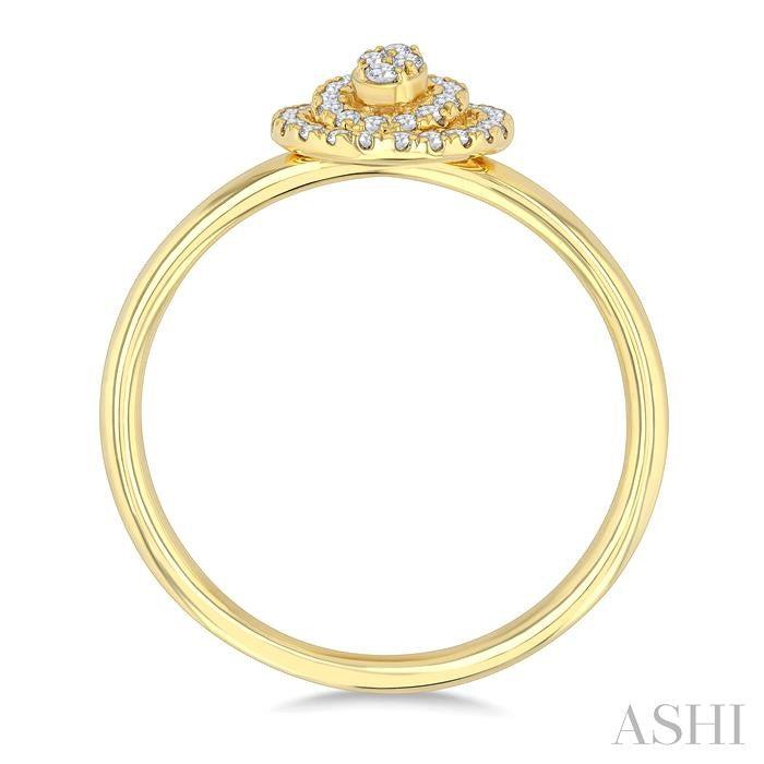 ASHI Oval Shape Petite Halo Diamond Fashion Ring 389L8PPTSYG-OV