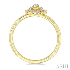 ASHI Oval Shape Petite Halo Diamond Fashion Ring 389L8PPTSYG-OV
