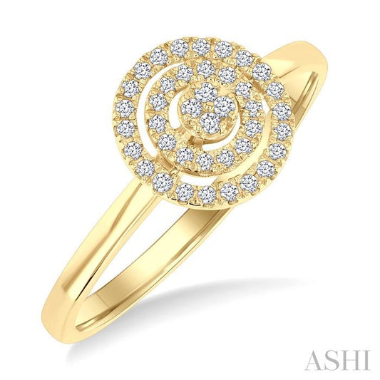 ASHI Round Shape Petite Halo Diamond Fashion Ring 389L8PPTSYG-RD