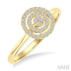 ASHI Round Shape Petite Halo Diamond Fashion Ring 389L8PPTSYG-RD