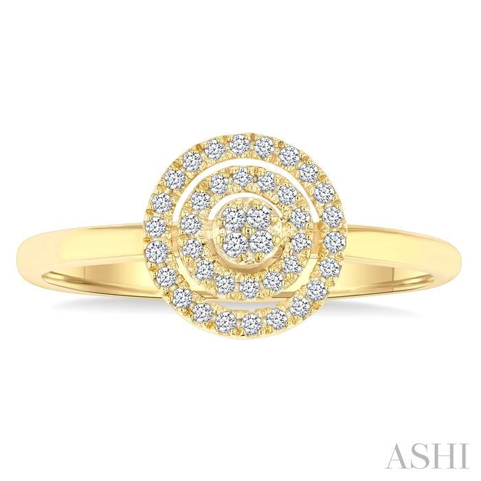 ASHI Round Shape Petite Halo Diamond Fashion Ring 389L8PPTSYG-RD