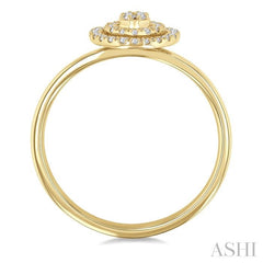 ASHI Round Shape Petite Halo Diamond Fashion Ring 389L8PPTSYG-RD