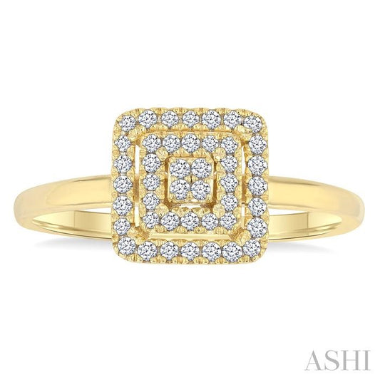 ASHI Princess Shape Petite Halo Diamond Fashion Ring 389L8PPTSYG-SQ