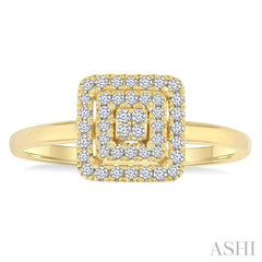 ASHI Princess Shape Petite Halo Diamond Fashion Ring 389L8PPTSYG-SQ