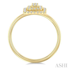 ASHI Princess Shape Petite Halo Diamond Fashion Ring 389L8PPTSYG-SQ