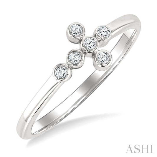 ASHI Bezel Cross Petite Diamond Fashion Ring 389M9PPTSWG