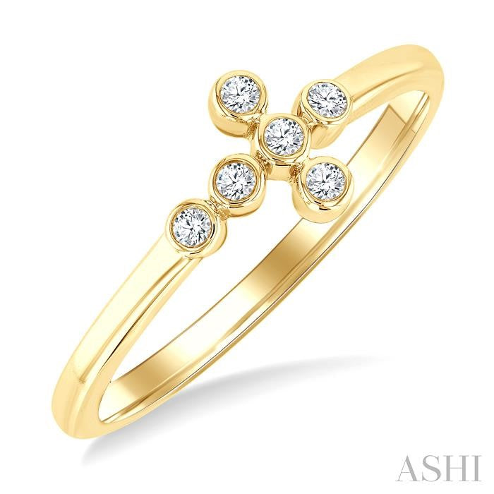 ASHI Bezel Cross Petite Diamond Fashion Ring 389M9PPTSYG