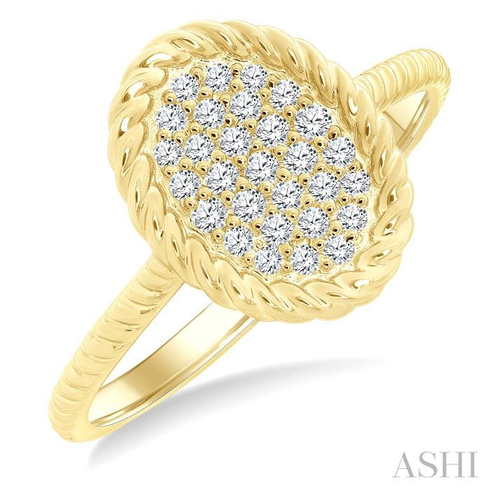 ASHI Pave-Set Oval Shape Rope Diamond Fashion Ring 389P7PPTGYG-OV