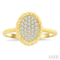 ASHI Pave-Set Oval Shape Rope Diamond Fashion Ring 389P7PPTGYG-OV