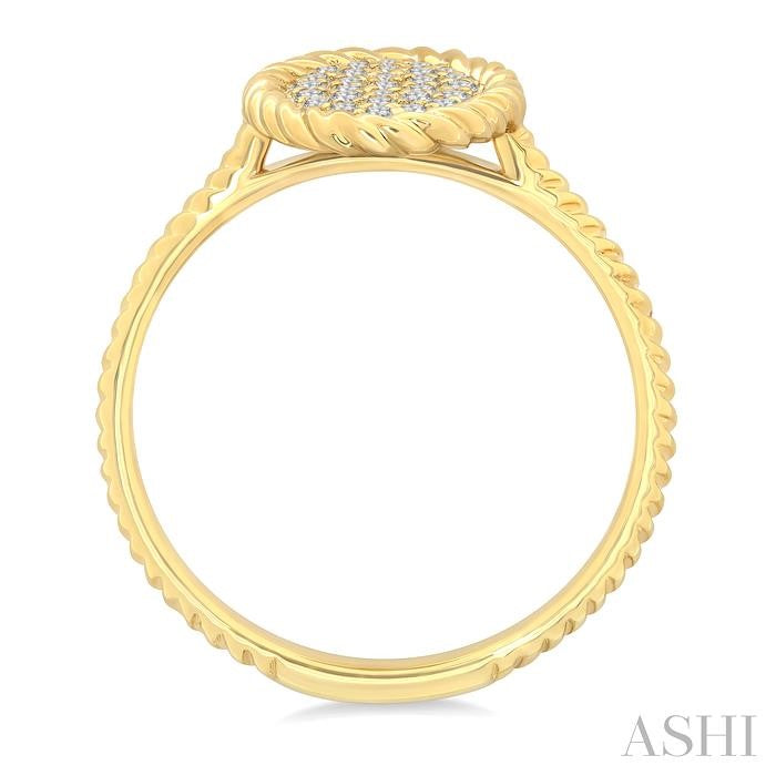 ASHI Pave-Set Oval Shape Rope Diamond Fashion Ring 389P7PPTGYG-OV