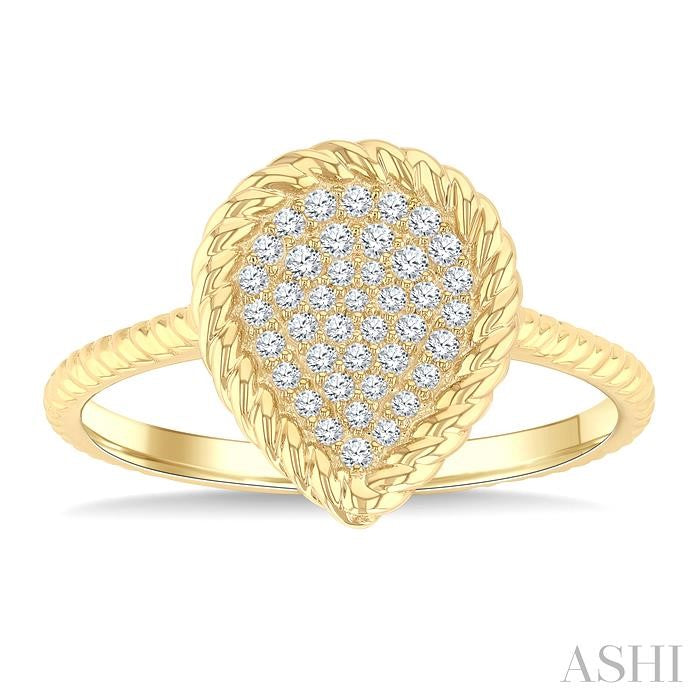 ASHI Pave-Set Pear Shape Rope Diamond Fashion Ring 389P7PPTGYG-PR