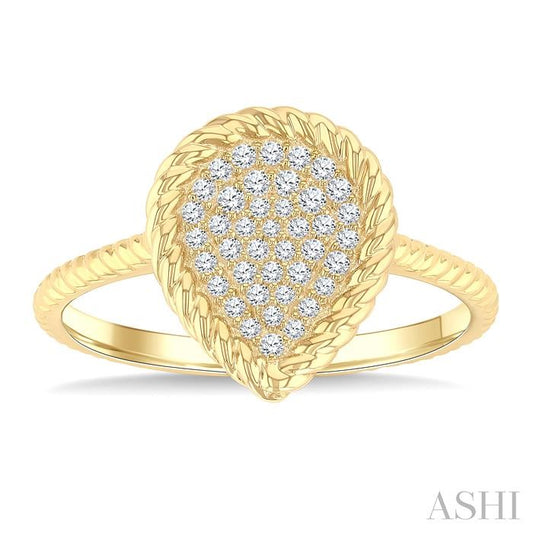 ASHI Pave-Set Pear Shape Rope Diamond Fashion Ring 389P7PPTGYG-PR