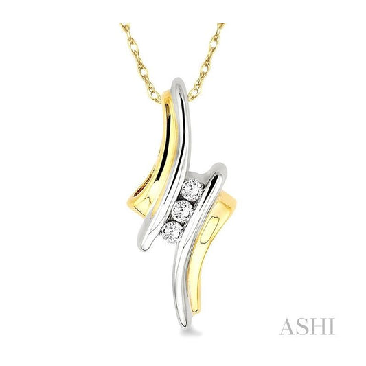ASHI 3 Stone Diamond Pendant 63298PPFXPDYG