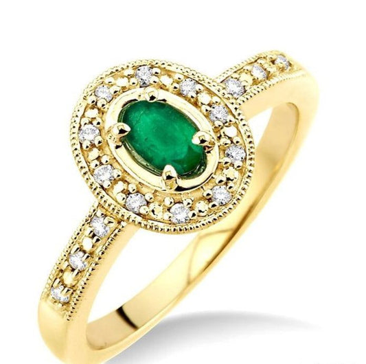 Parkplace Jewelers Oval Shape Gemstone & Halo Diamond Ring 42498PPTSEMYG