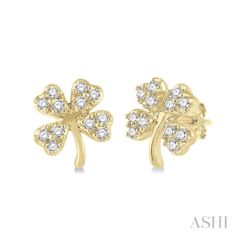 ASHI Clover Petite Diamond Fashion Earrings 644B8PPTSERYG