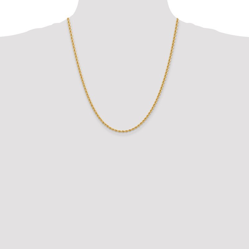 Quality Gold 14K 8 inch 2.75mm Regular Rope with Lobster Clasp Chain 021S