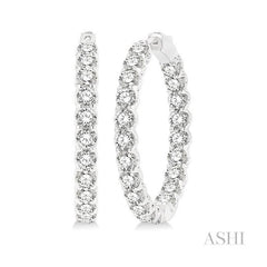 ASHI Inside-Out Diamond Hoop Earrings 622B0PPFGERWG-8.00