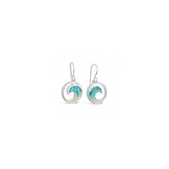 Ocean City Sand and Turquoise Gradient Wave Earrings