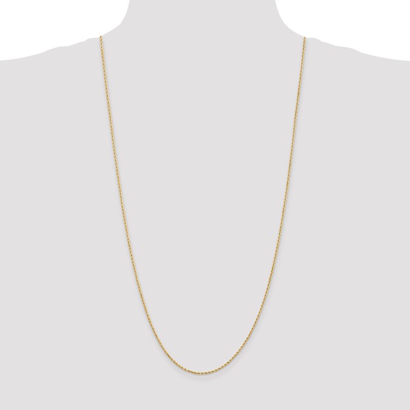 Quality Gold 14K 7 inch 1.5mm Diamond-cut Rope with Lobster Clasp Chain 012L