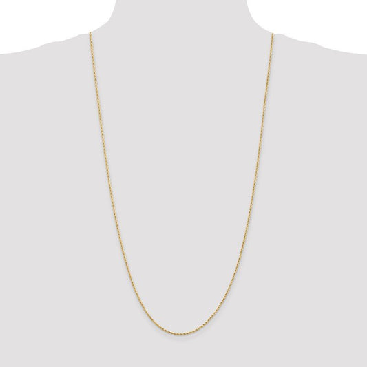 Quality Gold 14K 7 inch 1.5mm Diamond-cut Rope with Lobster Clasp Chain 012L