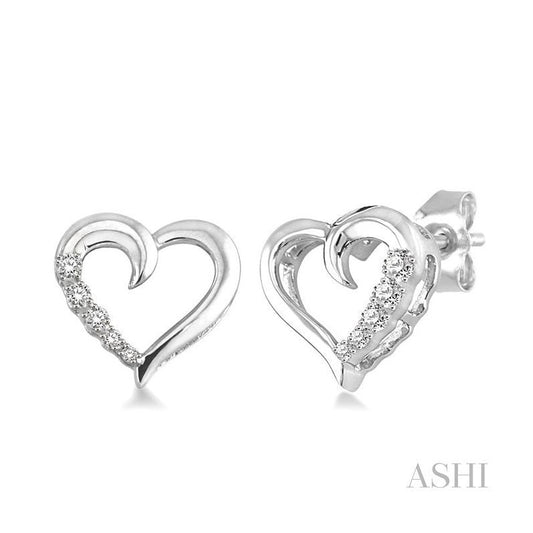 ASHI Silver Heart Shape Journey Diamond Fashion Earrings 86799PPSSSLER