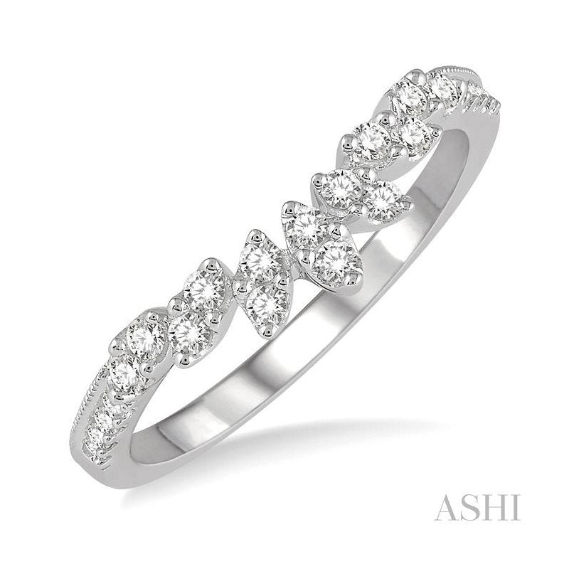 ASHI Chevron Diamond Wedding Band 31626PPFHWG