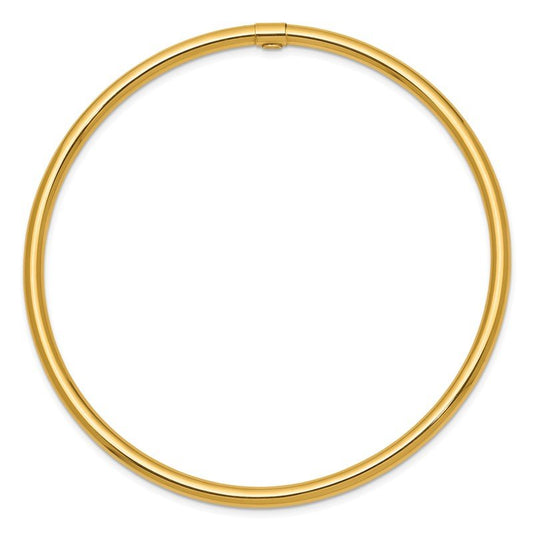 Quality Gold 14k 3mm Polished Round Tube Slip-on Bangle DB474