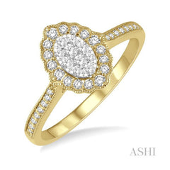 ASHI Oval Shape Halo Lovebright Diamond Ring 376B5PPFGYW